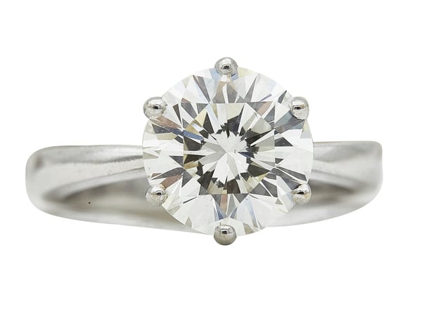 GIA 2.16 CT Round Cut Solitaire Ring, J, VS1