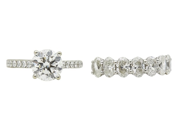 2.0 CT Round Cut Bridal Set Ring, K, SI1